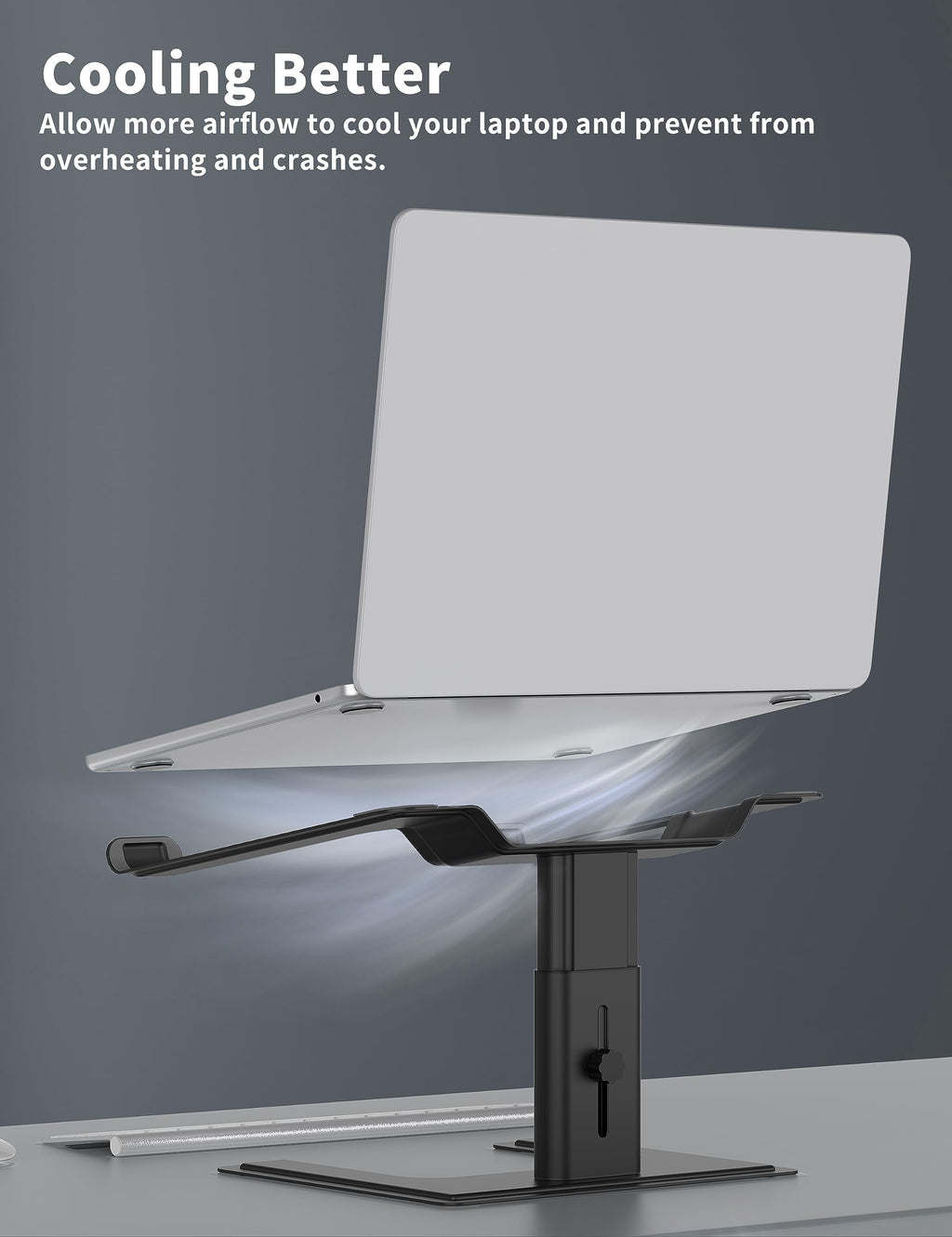 ALASHI Laptop Stand for Desk, Computer Stand Adjustable Height, Ergonomic Notebook Laptop Riser - image 4