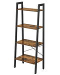 VASAGLE 4-Tier Industrial Ladder Shelf | Rustic Brown Bookshelf Rack