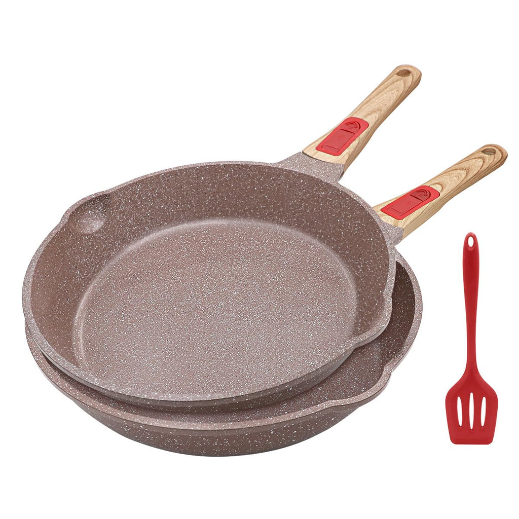 AIKENBBKK Ceramic Nonstick Frying Pan Set with Detachable Handle | 2-Piece