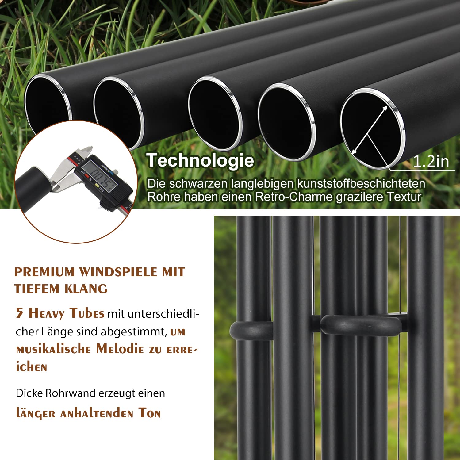 Astarin 48" Large Wind Chimes Outdoor – Deep Tone Memorial Sympathy Chime
