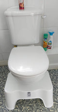 Qomfy 9" Squatting Toilet Stool – White Non-Slip Bathroom Step Stool