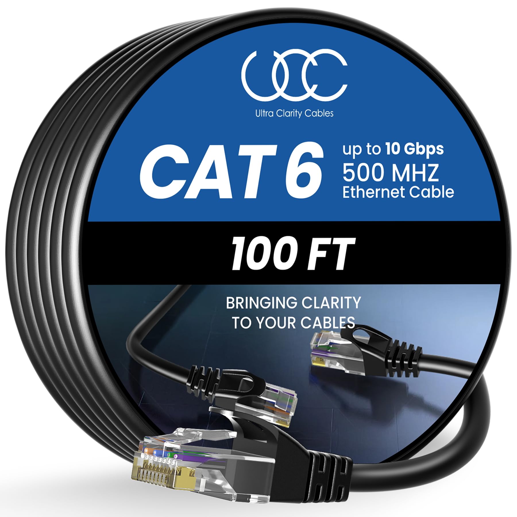 Ultra Clarity Cat6 Ethernet Cable - 10Gbps High-Speed LAN, 30M/100ft