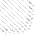 50 Pack Silver Plated Necklace Chains | 18 Inch Cable Chain