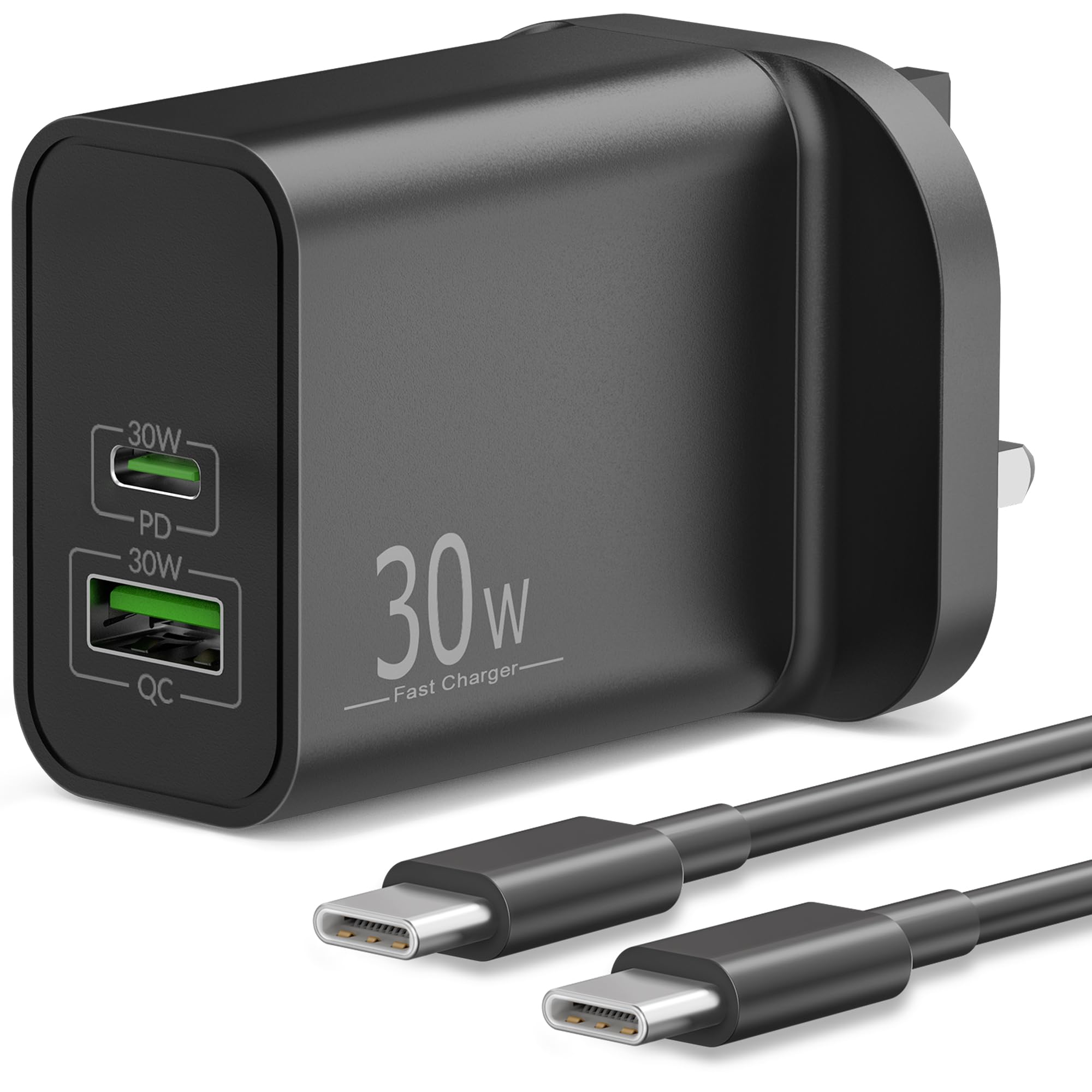 Jolof Store 30W 2-Port USB C Super Fast Charger for Samsung Galaxy & Tab