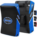 Farabi Sports Kick Shield – Curved Faux Leather MMA Strike Pad (Black/Blue)