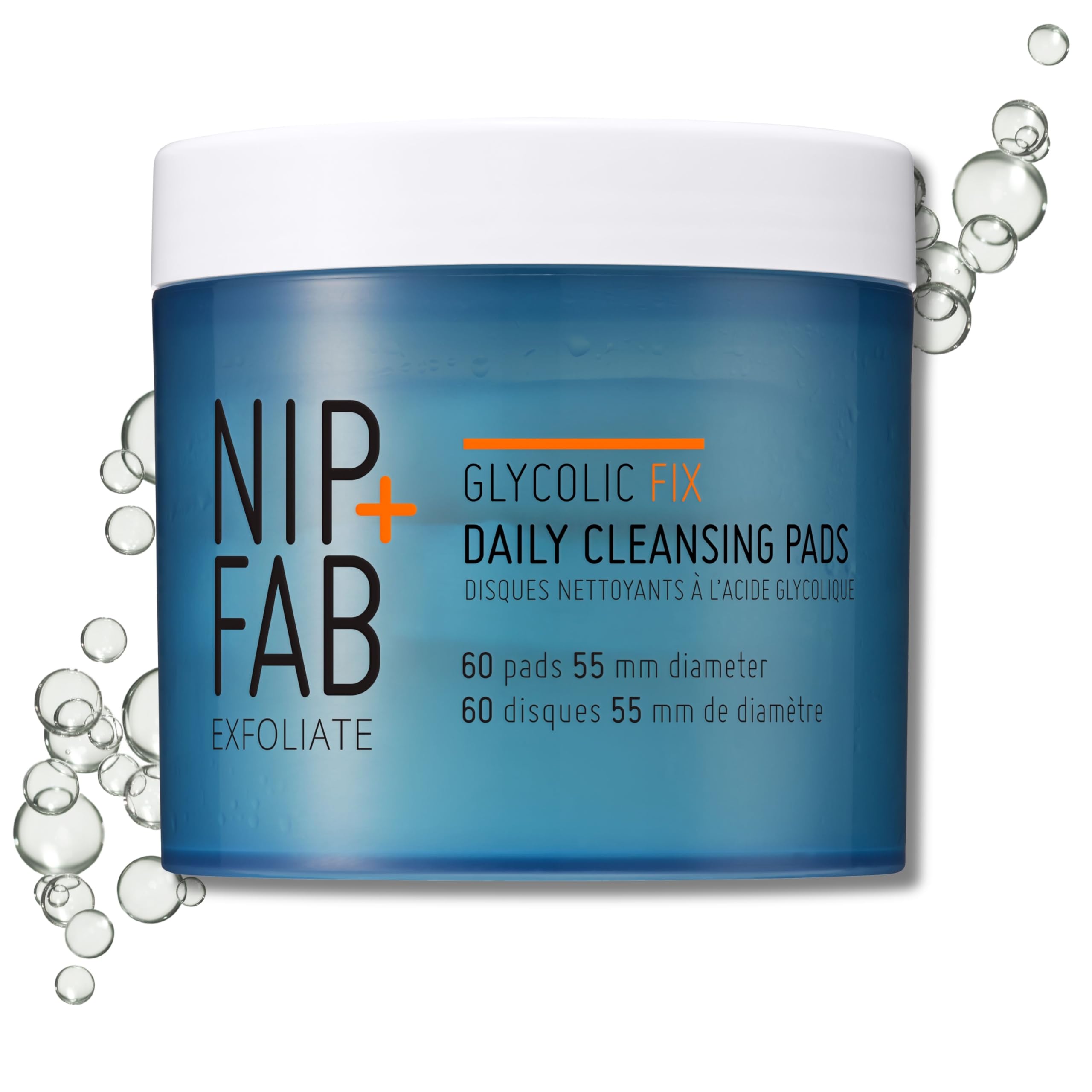 Nip + Fab Glycolic Fix Daily Cleansing Pads - Exfoliating AHA - 60 Count