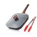 Kordisen 11 Inch Nonstick Square Grill Pan with Lid – Granite Coating