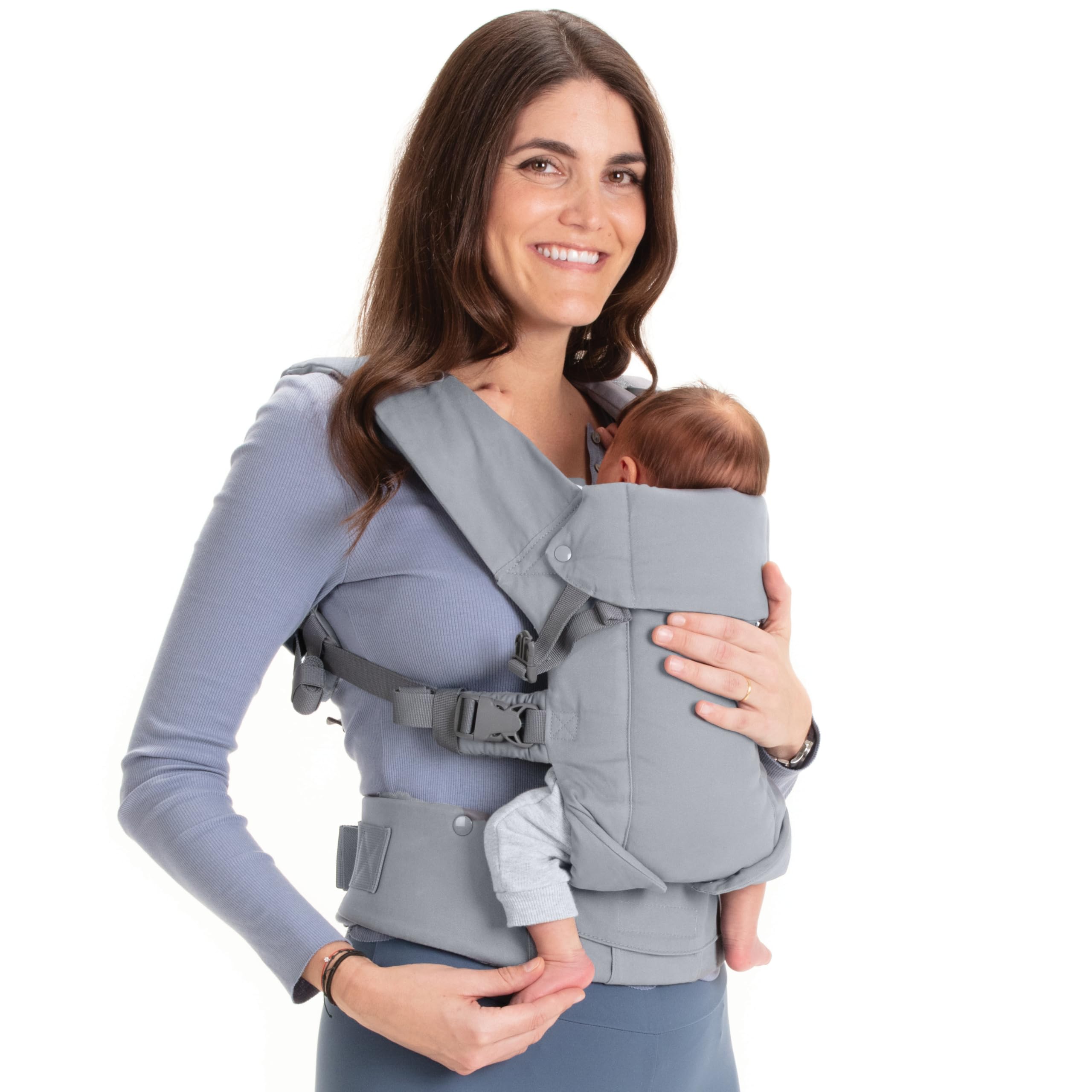 Beco Gemini Ergonomic Baby Carrier – 100% Cotton, 7-35 lbs (Grey)