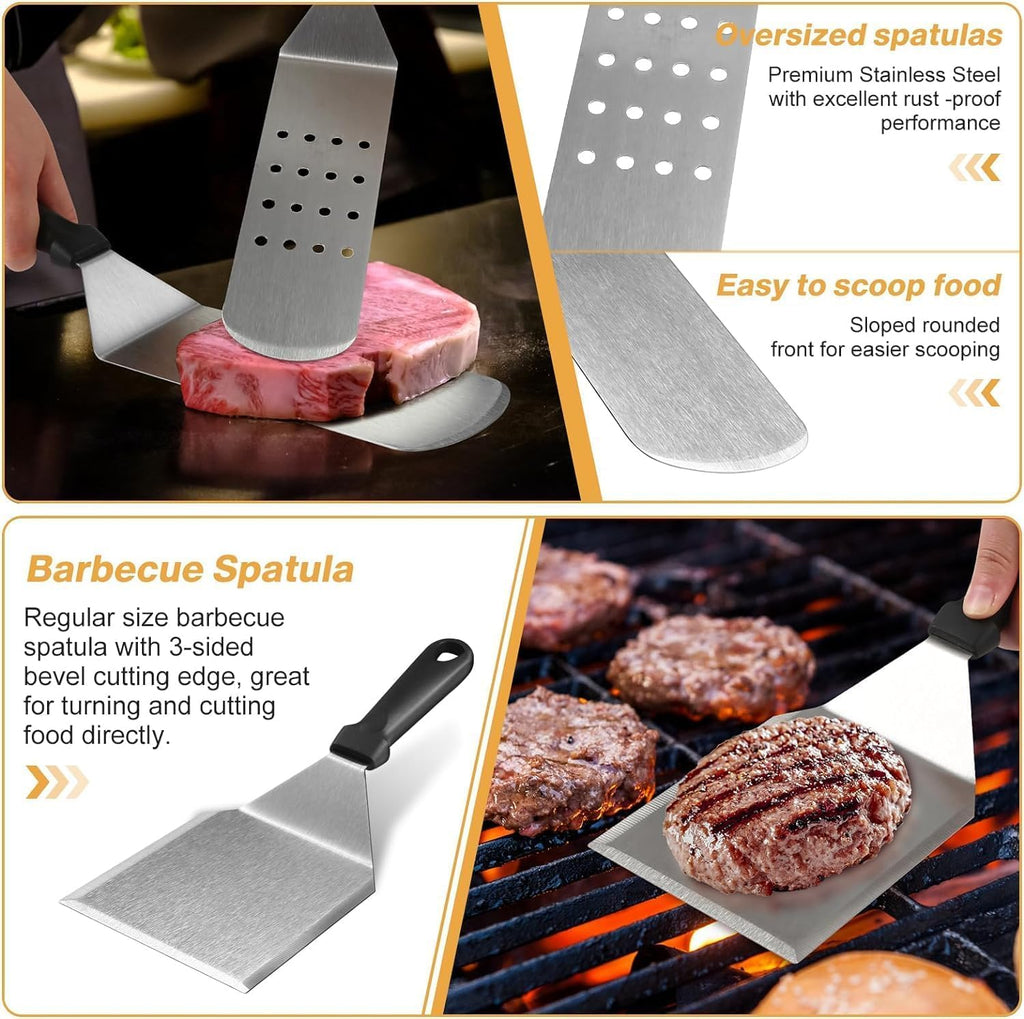 zycBernoi 20-Piece Griddle Accessories Kit – Stainless Steel Flat Top Grill Set