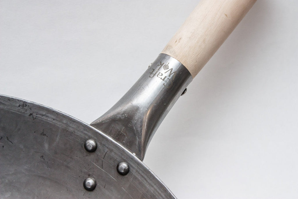 Craft Wok 14 Inch Hand Hammered Carbon Steel Flat Bottom Chinese Pow Wok