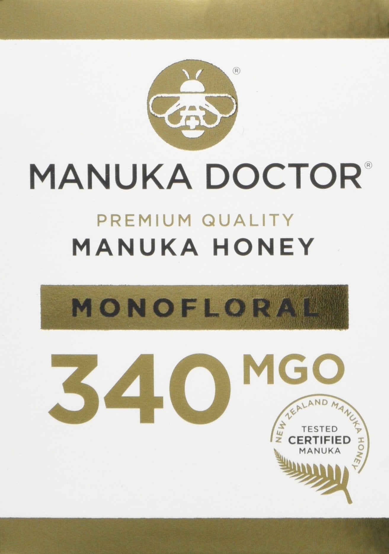 Manuka Doctor 340 MGO Monofloral Manuka Honey - 100% NZ Pure, 250g