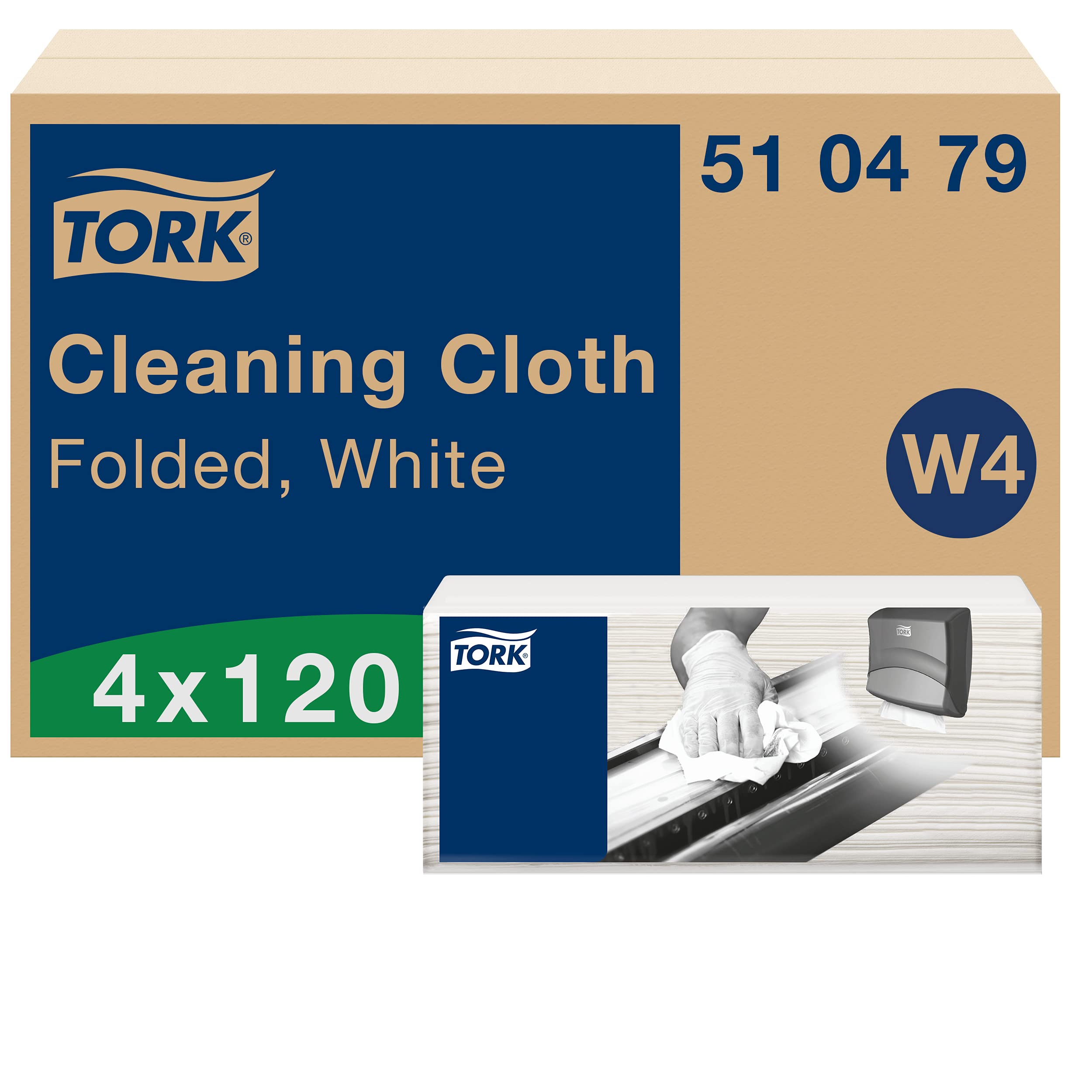 Tork Cleaning Cloth W4 – White Flexible Multipurpose Wipes – 480 Count