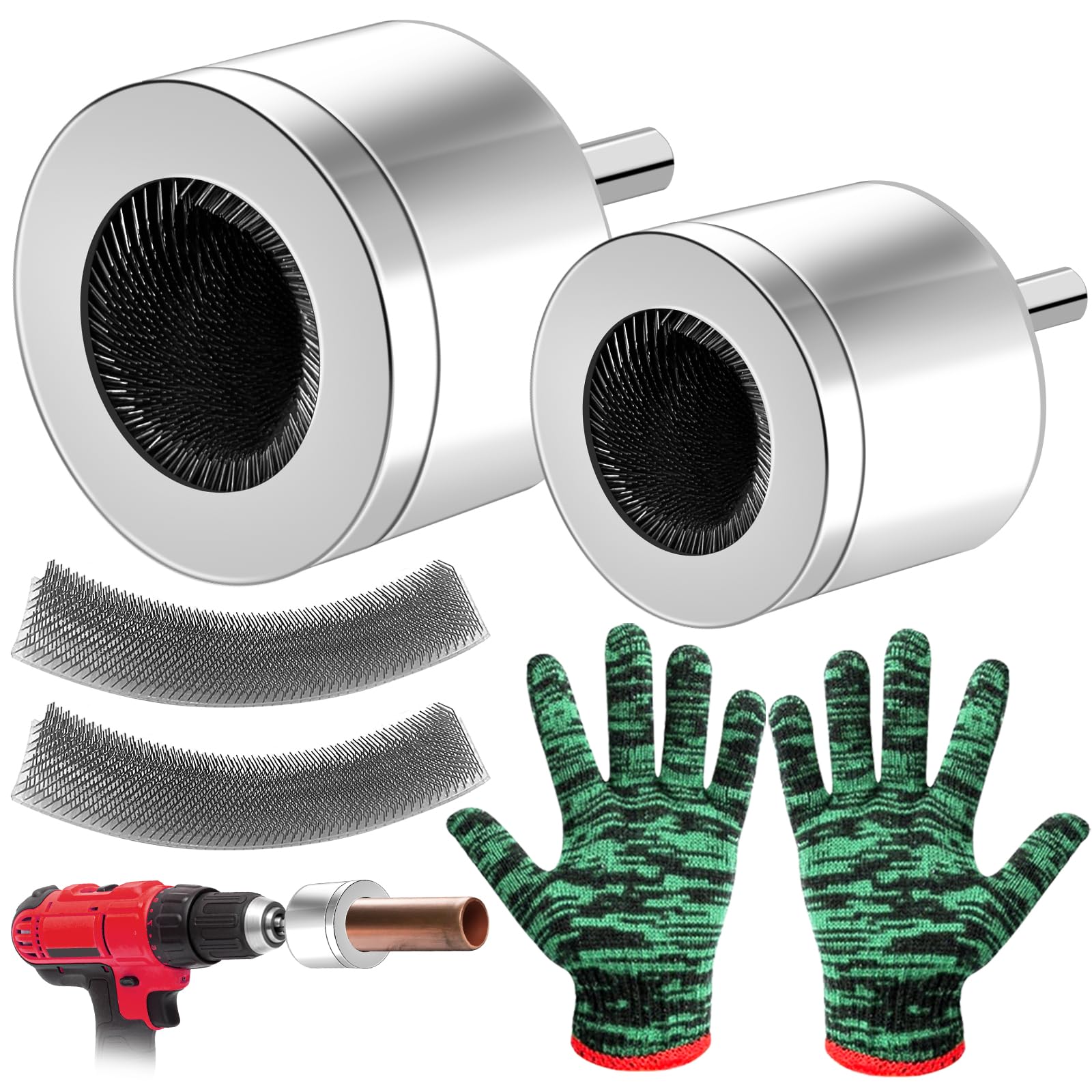 Jolof Store Copper Pipe Cleaner for Drill | 15mm & 22mm Plumbing Tool