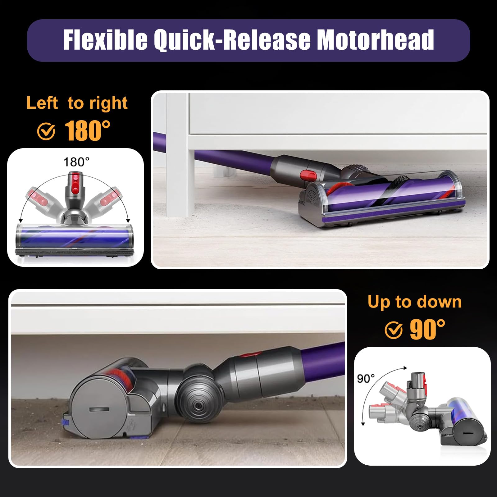 Chuancheng Turbine Floor Brush Head for Dyson V7 V8 V10 V11 V15 Vacuum