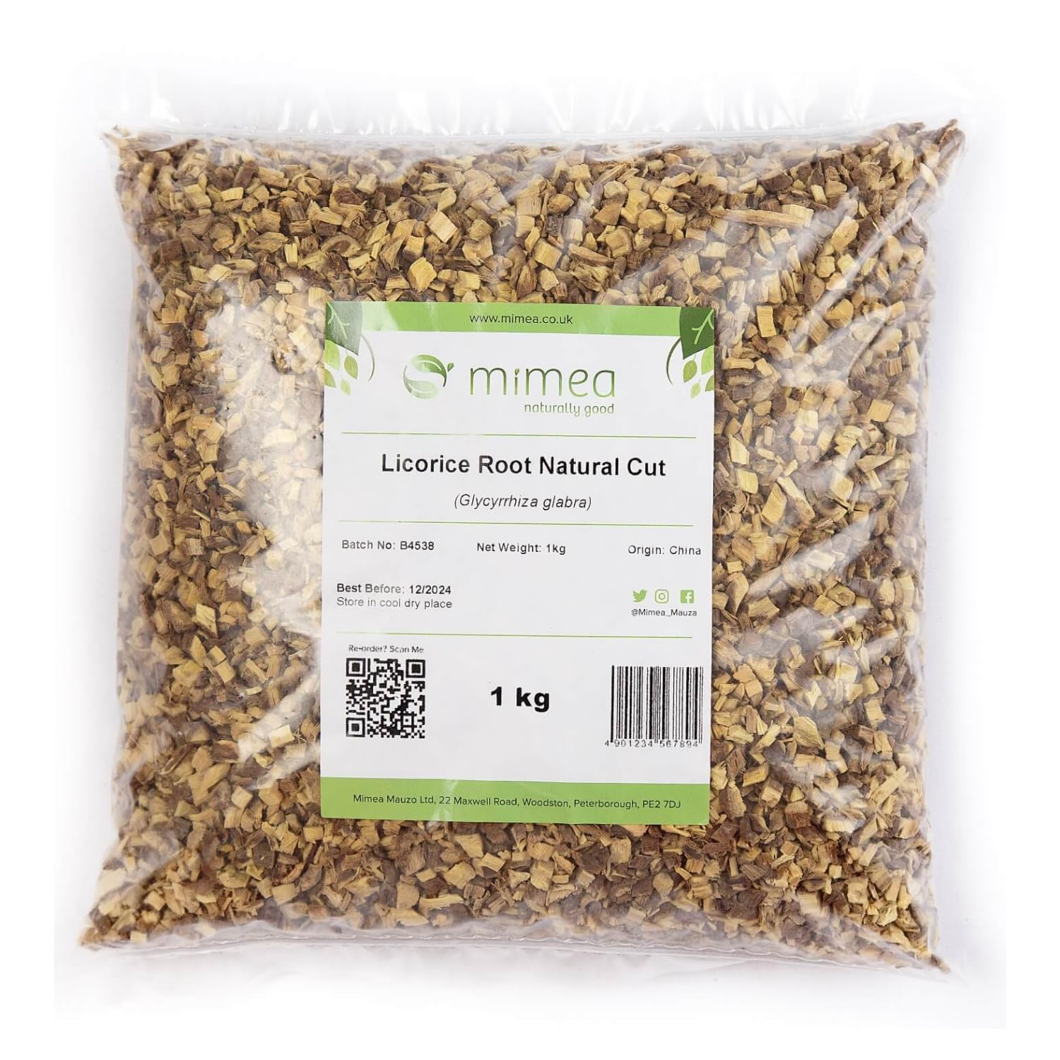 Mimea Licorice Natural Root Cut | Pure Herbal Botanical