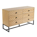 Aztec 6 Drawer Chest of Drawers – Oak Effect Wood Unit