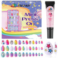 EBANKU 72Pcs Kids Press on Nails | Cute Star Pattern Acrylic False Nails