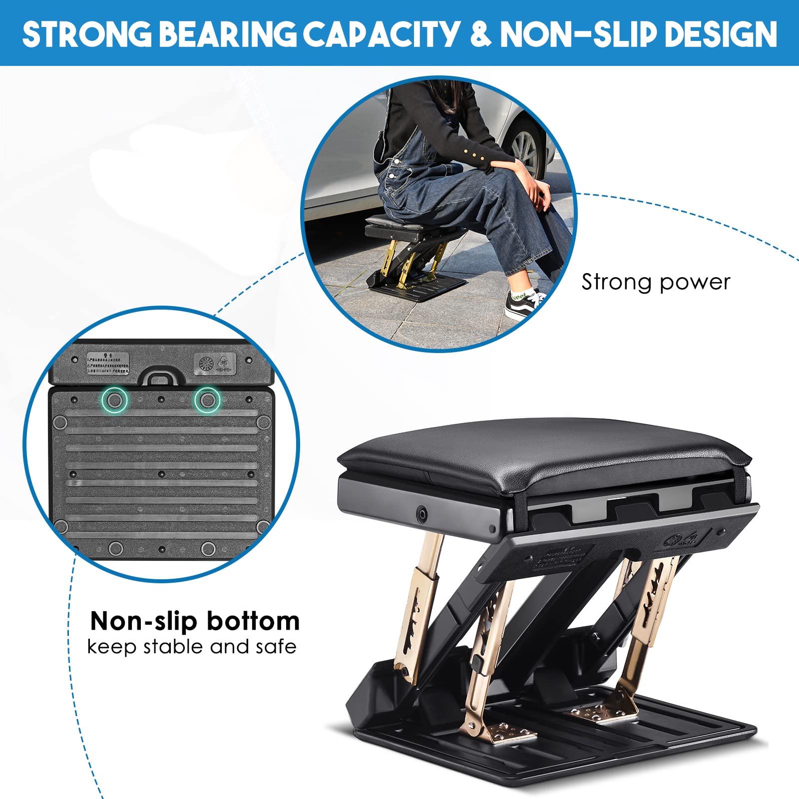 Potuem Adjustable Foot Rest Under Desk | Ergonomic Massage Footrest