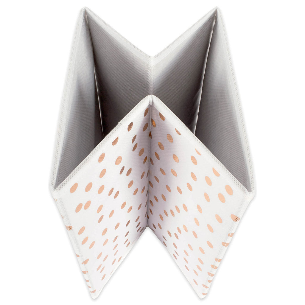 DII Non Woven Polyester Storage Bin, Polka Dot, White & Copper, Large Set of 2 - image 2