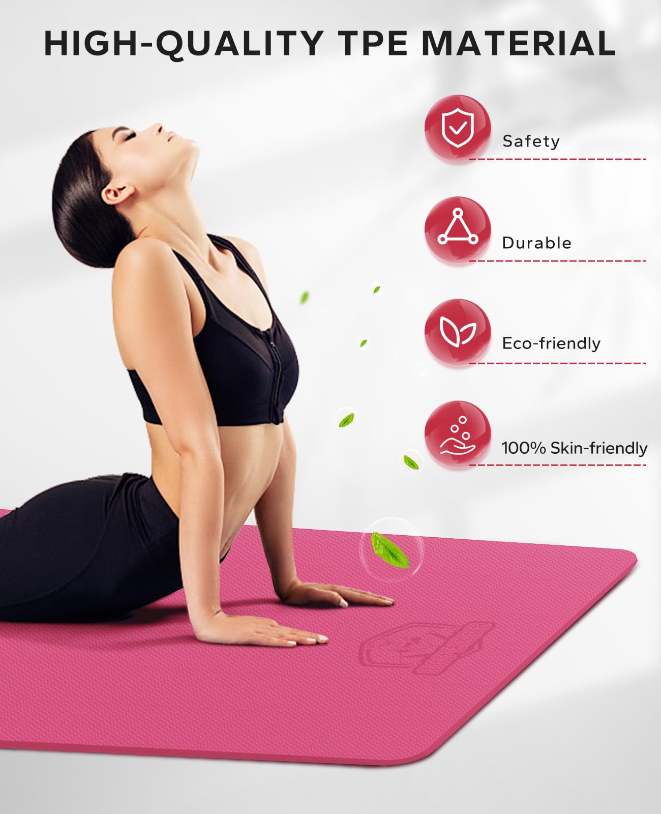 HAPBEAR Extra Large Yoga Mat - 6mm Thick Non-Slip TPE Exercise Mat