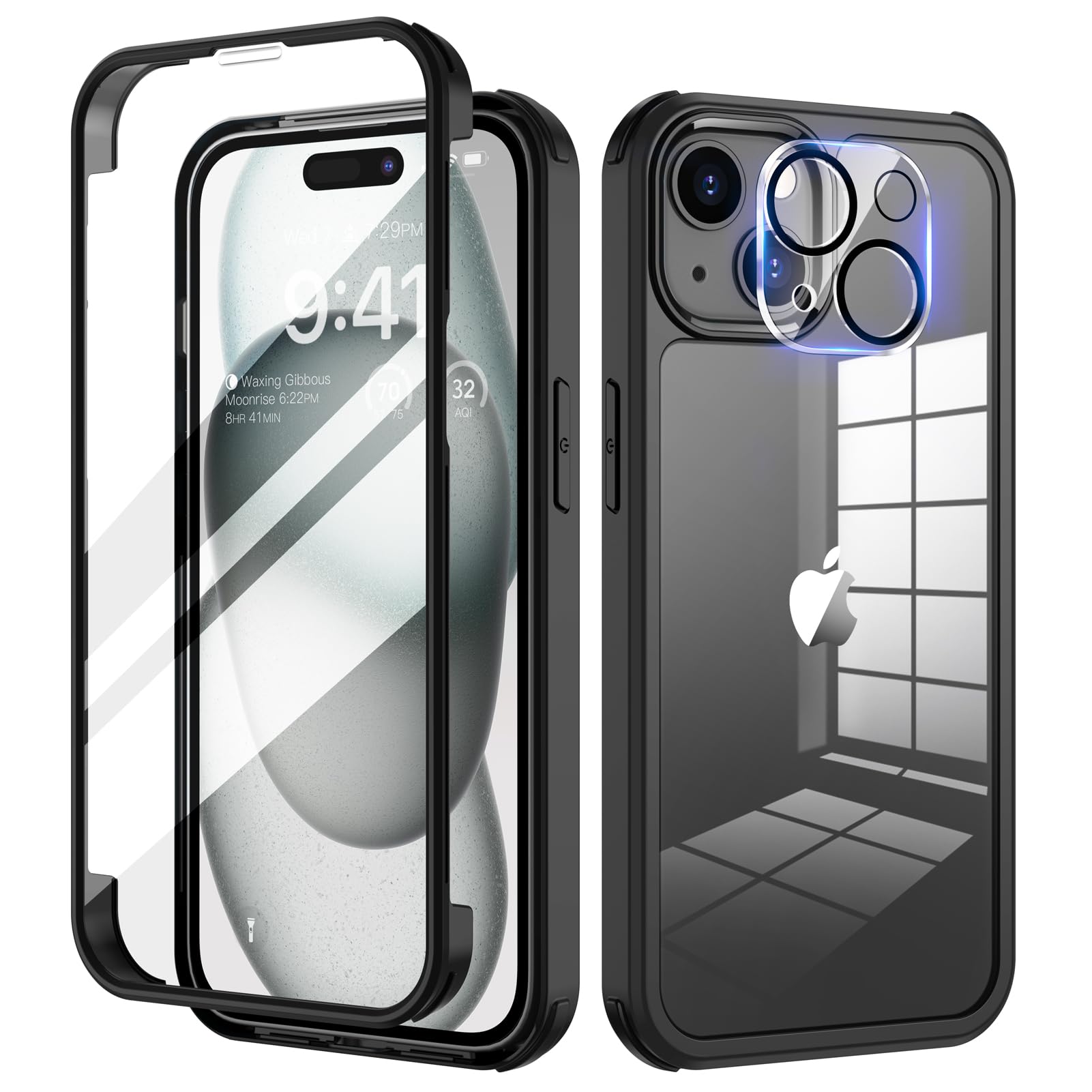seacosmo iPhone 15 Case - Full-Body Shockproof Cover with Screen Protector