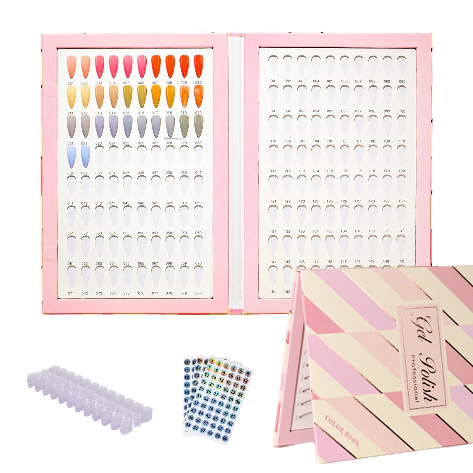 Jolof Store Nail Colour Chart Book - 160 Colours with 240 Nail Tips