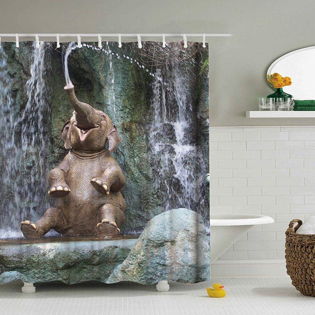YYW Pebble 3D Print Shower Curtain | Waterproof Polyester Fabric - 180cm