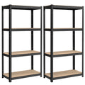 SONGMICS 4-Tier Steel Shelving Units | Set of 2 Heavy-Duty Garage Racks