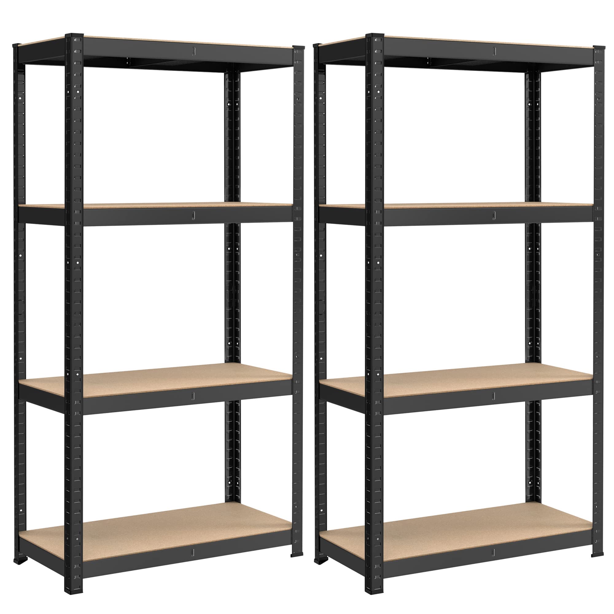 SONGMICS 4-Tier Steel Shelving Units | Set of 2 Heavy-Duty Garage Racks