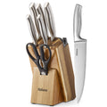 Jolof Store 7-Piece German Stainless Steel Knife Set with Acacia Block