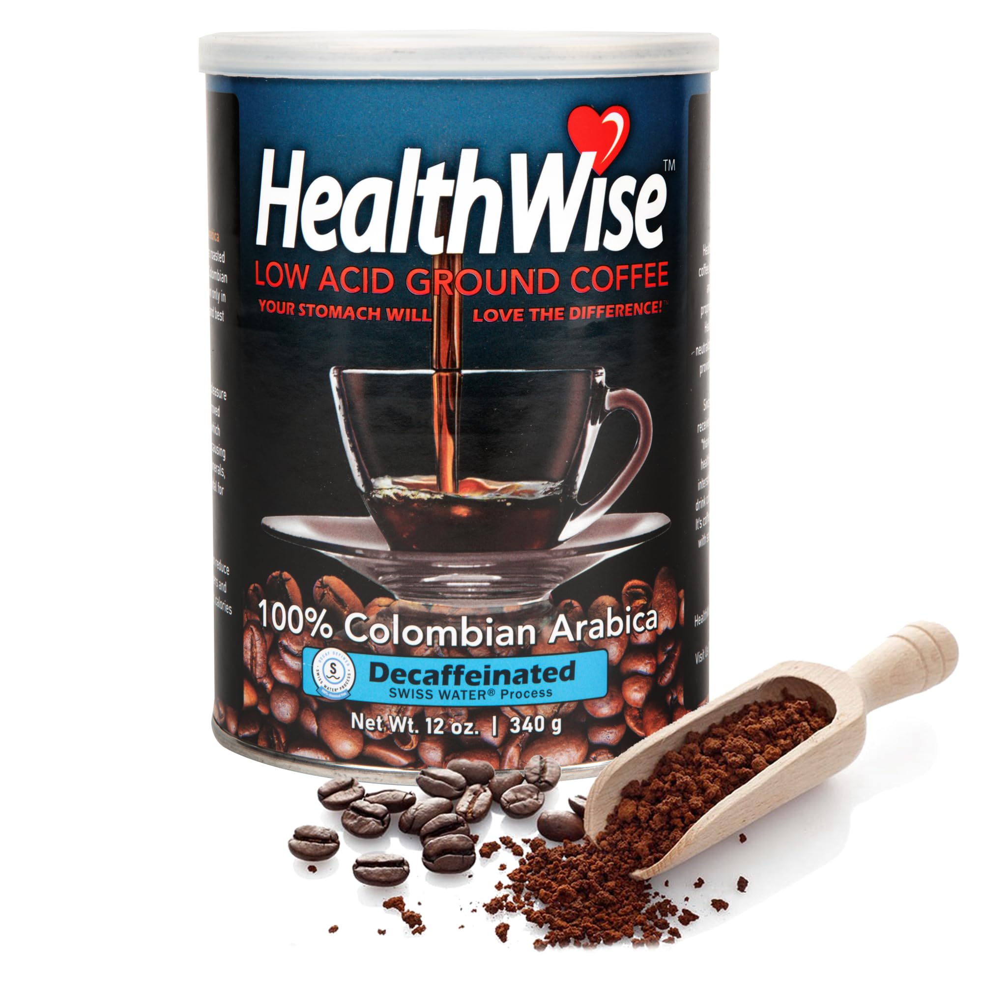 Healthwise Low Acid Decaf Columbian Gourmet Supremo Coffee - 12oz