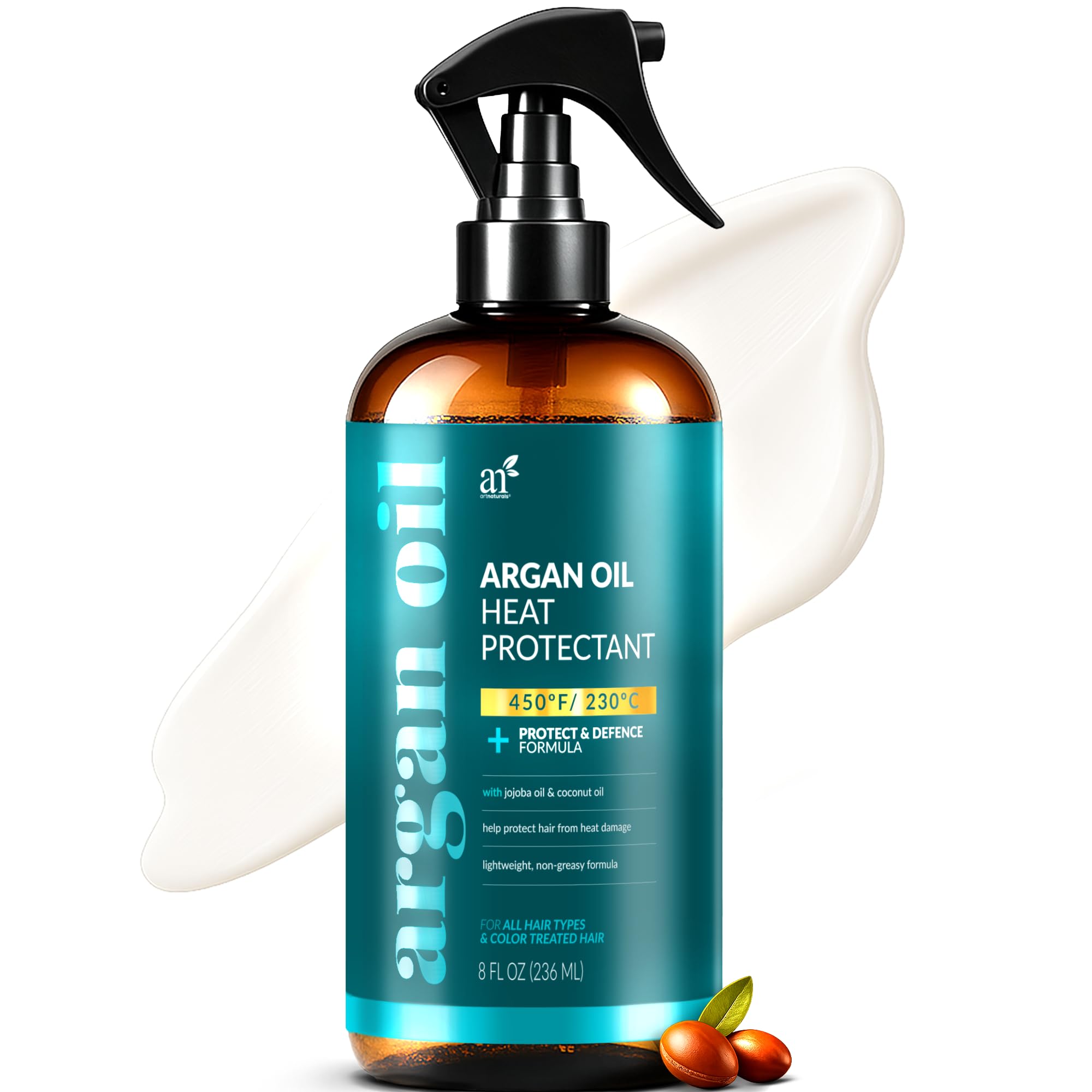ArtNaturals Argan Oil Heat Protectant Spray & Leave-In Conditioner – 8oz