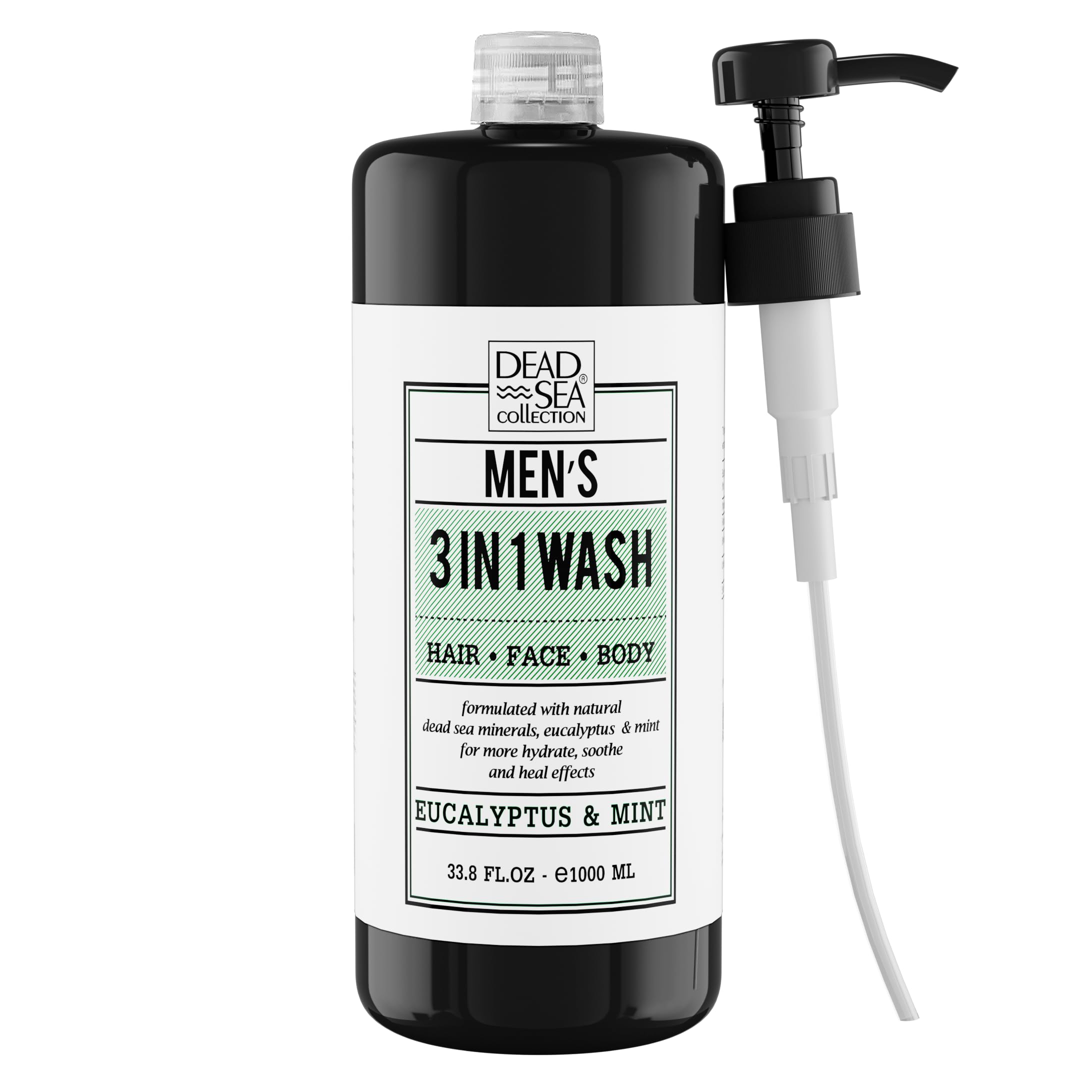Dead Sea Collection 3-in-1 Men's Body Wash, Shampoo & Face Wash – 1000ml