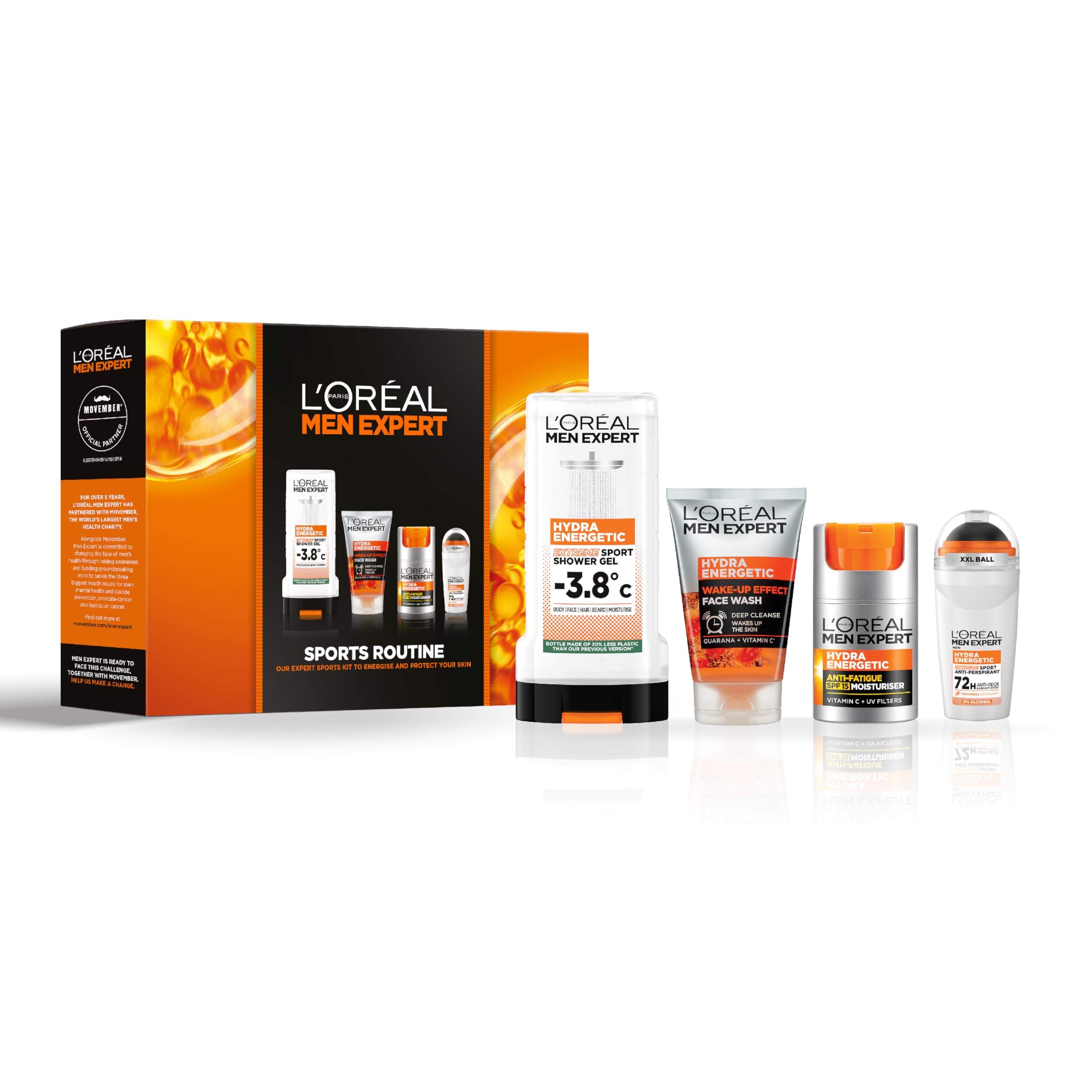 L'Oréal Men Expert Sports Routine Gift Set | 4-Piece Post-Workout Kit