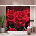 Red Rose Floral Shower Curtain | Mold Resistant Polyester