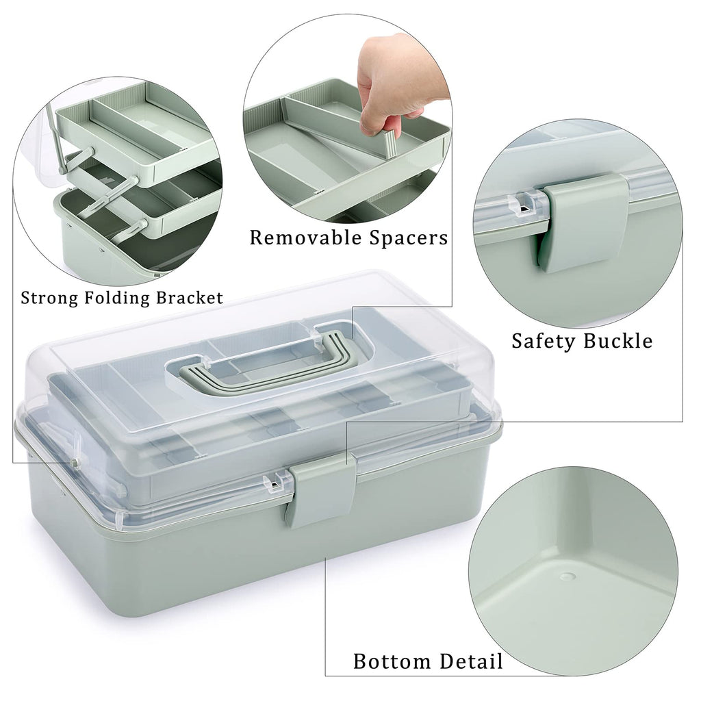 IGNPION 3 Tiers Craft Stackable Storage Box，Plastic Tool Dividers Organiser - image 4