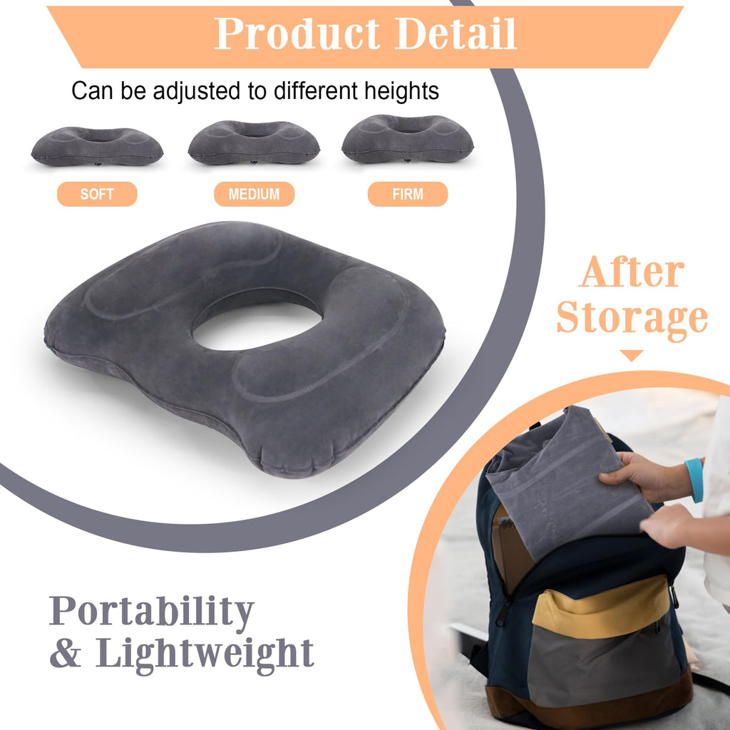 AirSwim Inflatable Hemorrhoid Pillow, Inflatable Donut Cushion for Sitting - image 3