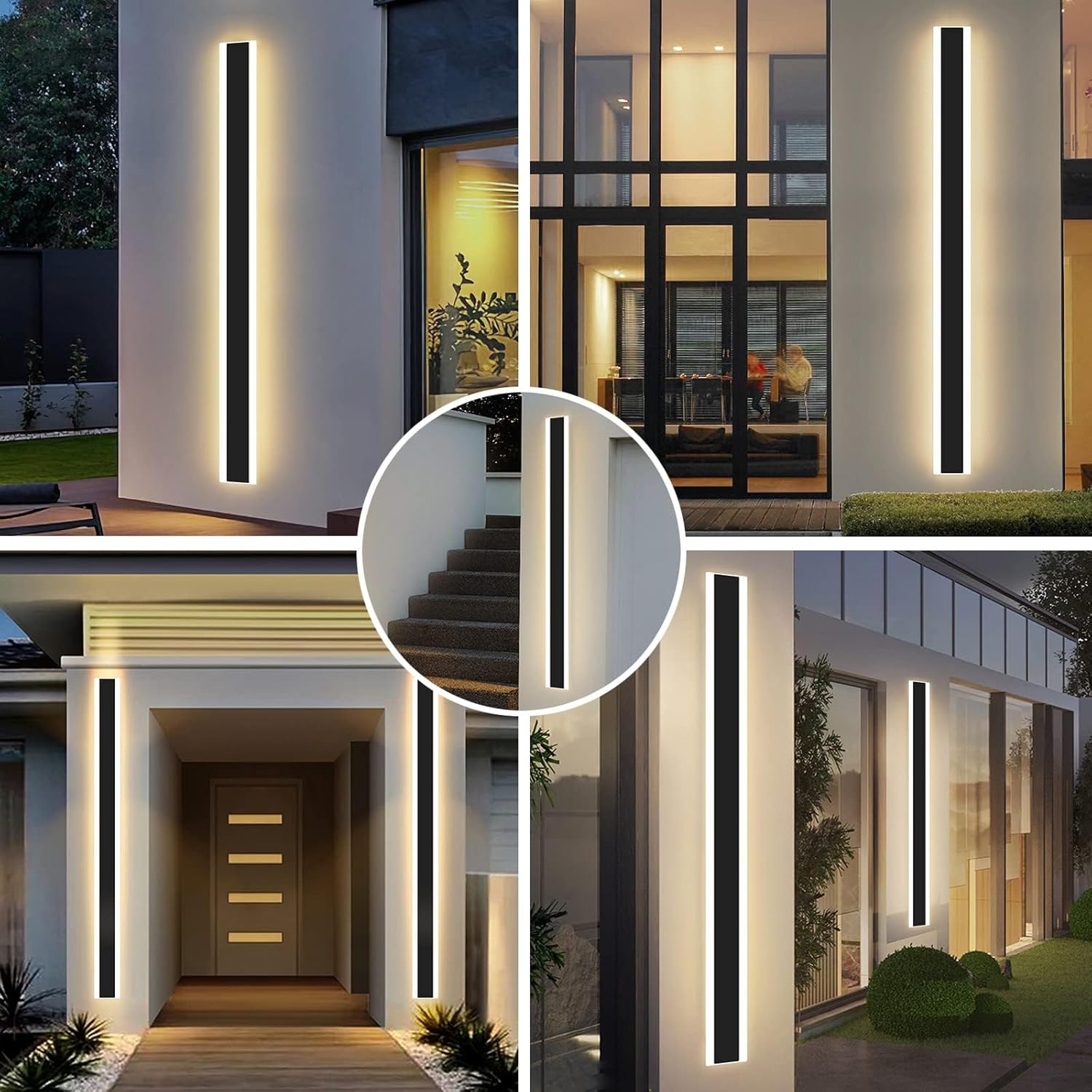 Mikeru 120cm LED Outdoor Wall Light – 42W IP65 Modern Black Sconce