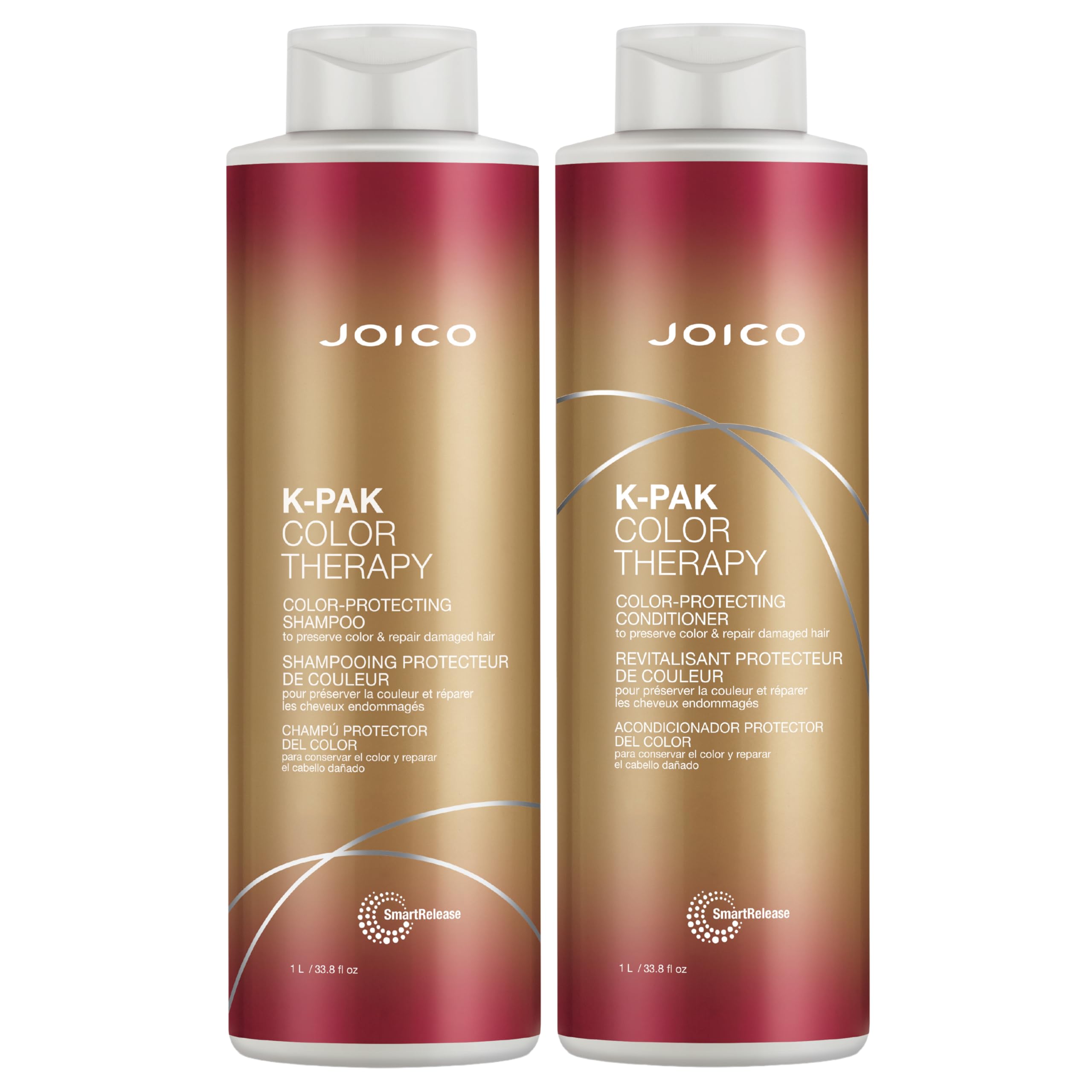 Joico K-Pak Color Therapy Shampoo & Conditioner Duo | 33.8 oz Liter Set