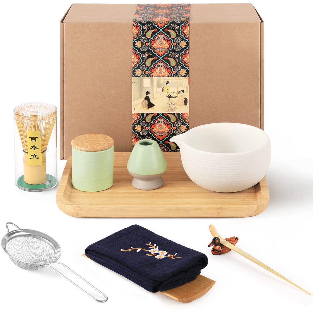 Artcome Japanese Matcha Tea Set | 10-Piece Bamboo & Ceramic Kit