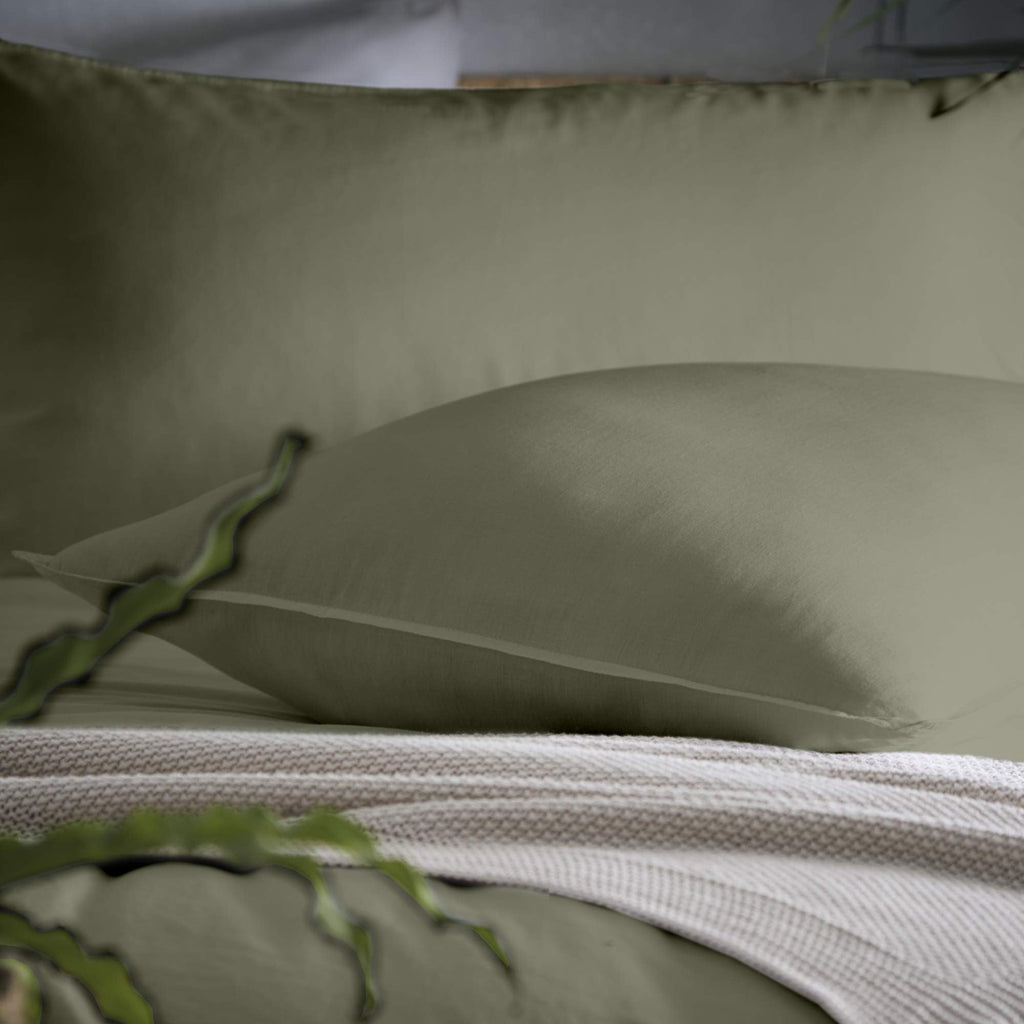Appletree Dark Green 100% Cotton Duvet Cover Set | Super King Bedding