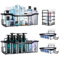 WAOAW 5-Piece Black Shower Shelf – Rustproof Stainless Steel Caddy