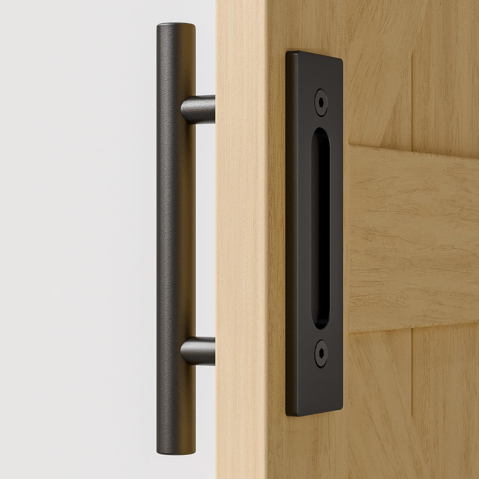 TSMST 24CM Barn Door Handle | Alloy Steel Sliding Door Pull - Frosted Black