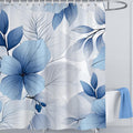 LIVETTY Blue Floral Shower Curtain | 180x180cm Waterproof Polyester