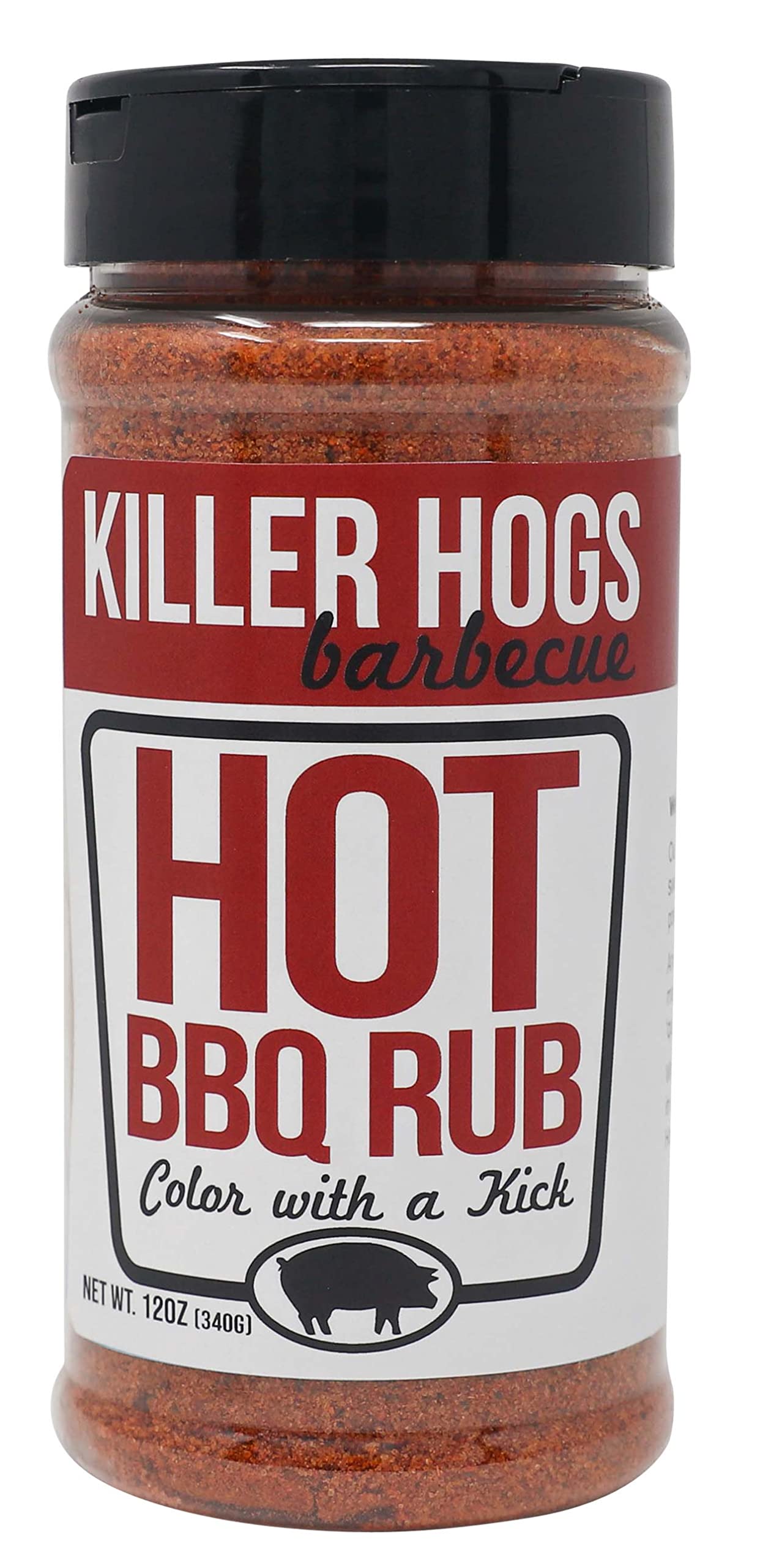 Killer Hogs Hot BBQ Rub – Spicy Meat Seasoning and Grilling Spice, 12.8oz