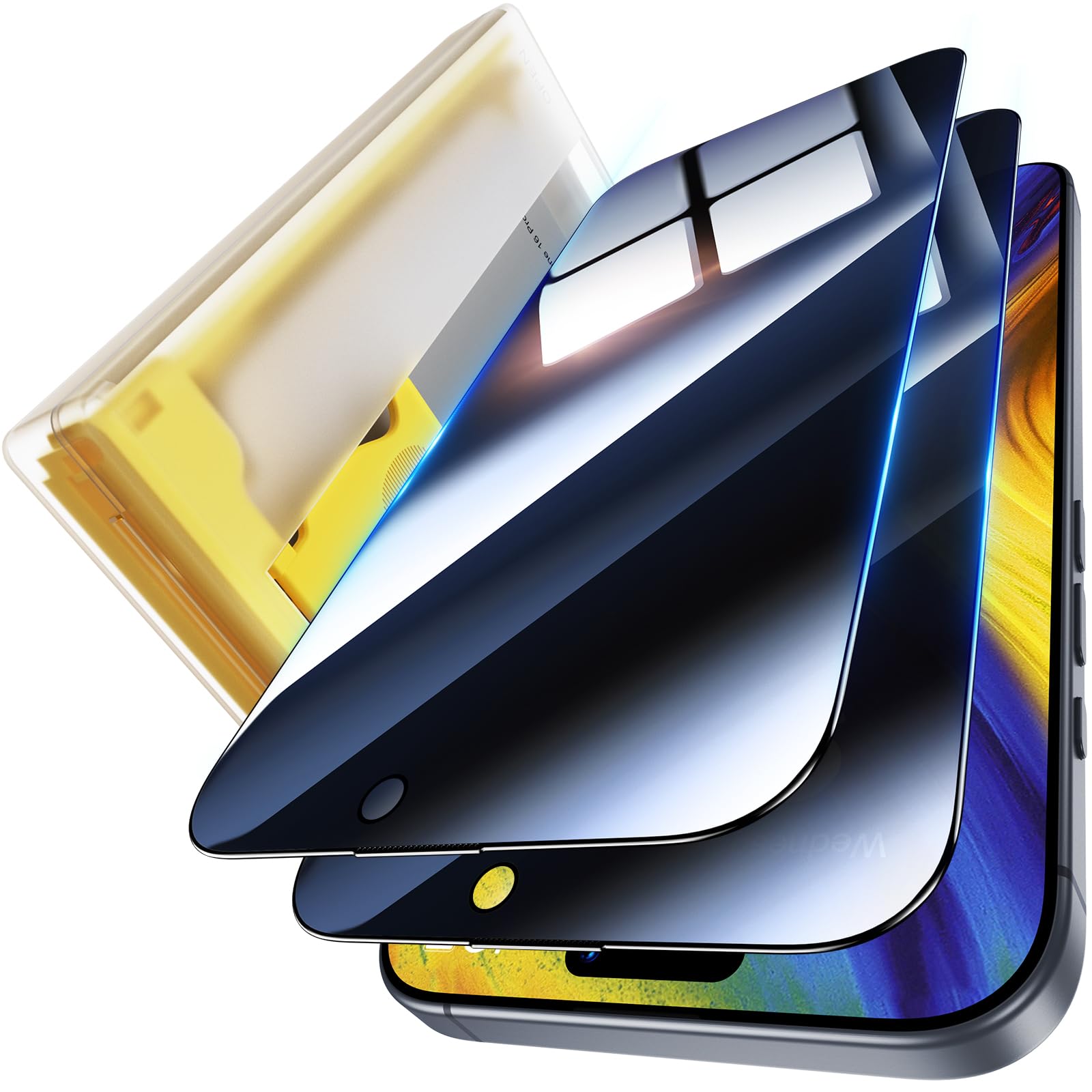UniqueMe iPhone 16 Pro Max Privacy Screen Protector | 9H Tempered Glass