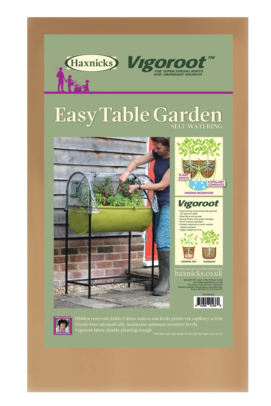 Haxnicks Vigoroot Easy Table Garden | Self-Watering Raised Bed Planter