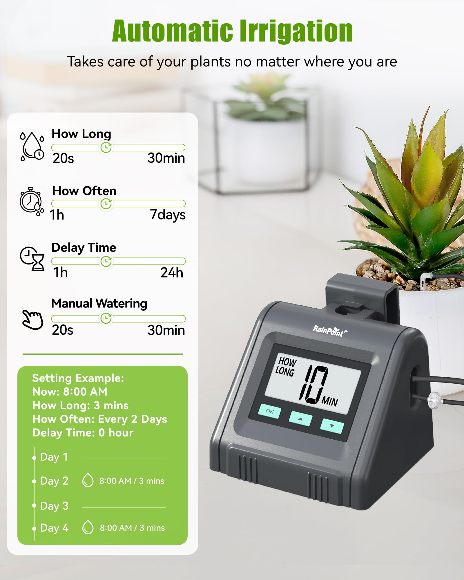 RAINPOINT Automatic Drip Irrigation Kit | Indoor Self Watering System