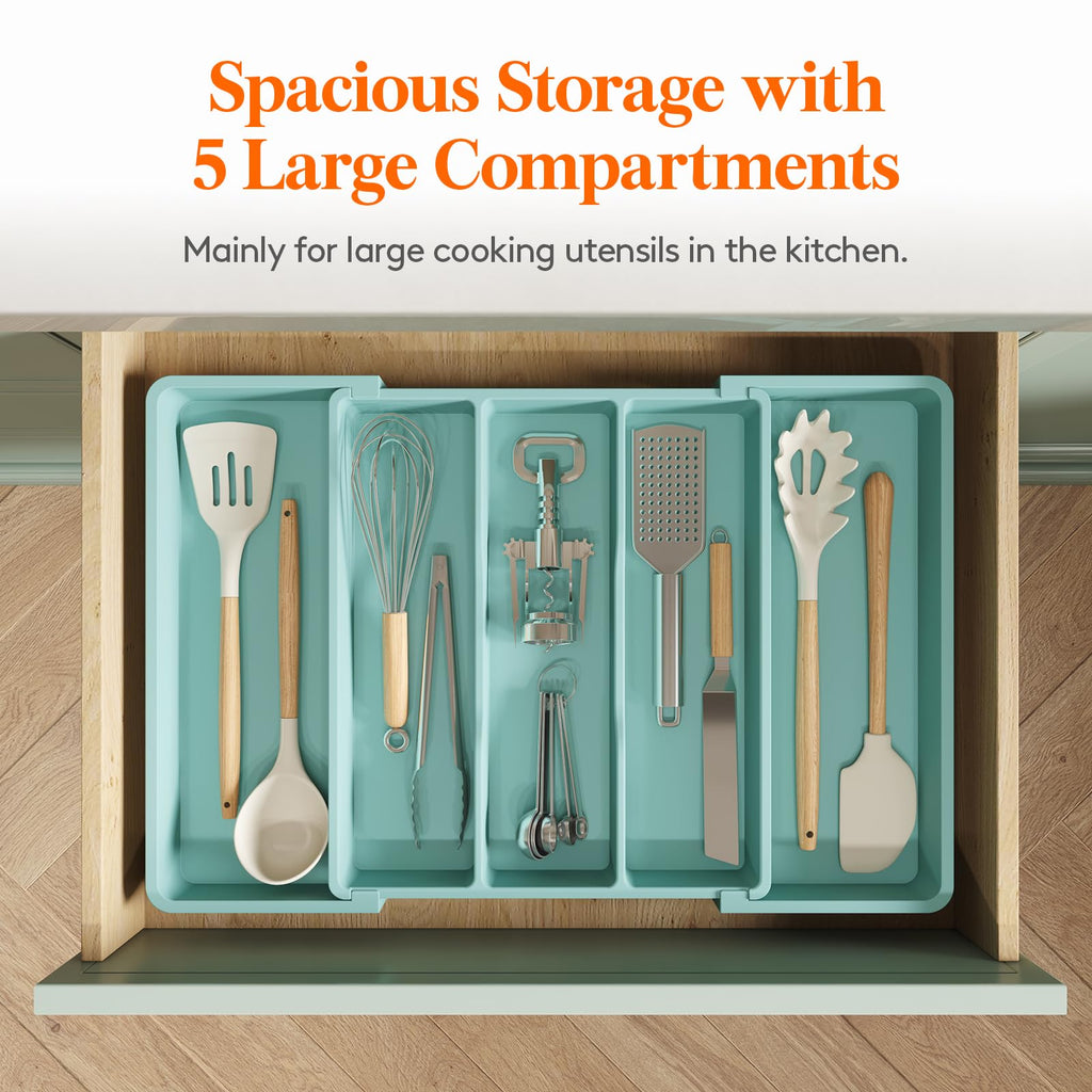 Lifewit Expandable Utensil Drawer Organiser | Large Plastic Cutlery Tray