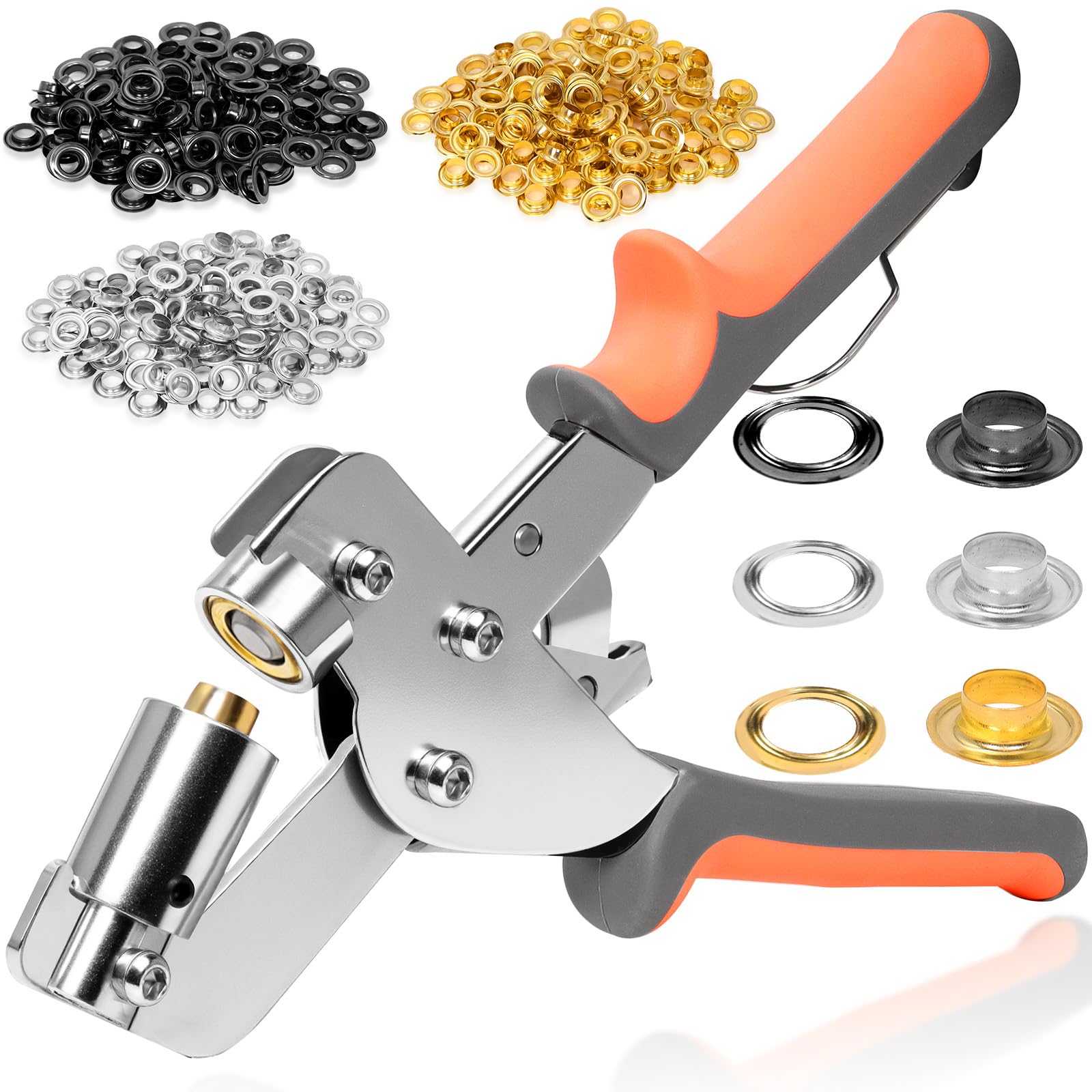 SBGGRL 3/8 Inch Heavy Duty Grommet Pliers Kit with 300 Metal Eyelets